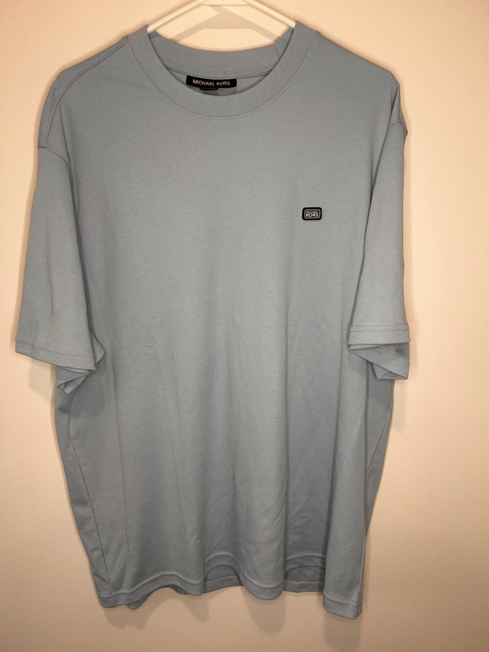 Michael Kors Men's XL Light Blue Crew Neck T-Shirt Logo Short Sleeve